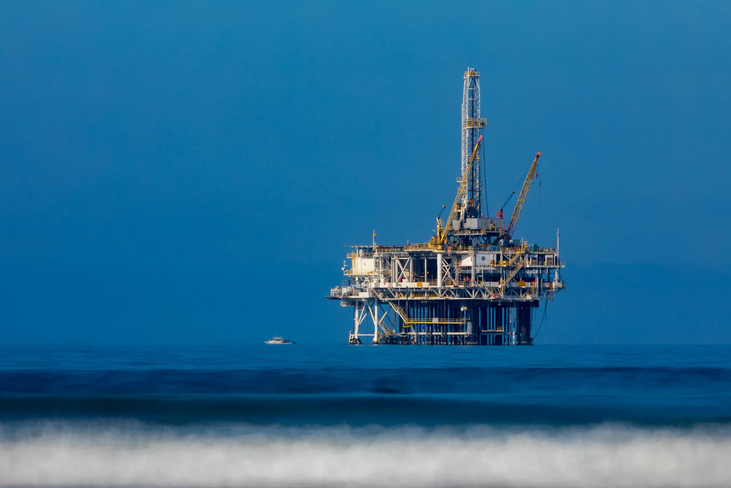 Offshore oil rig at sea