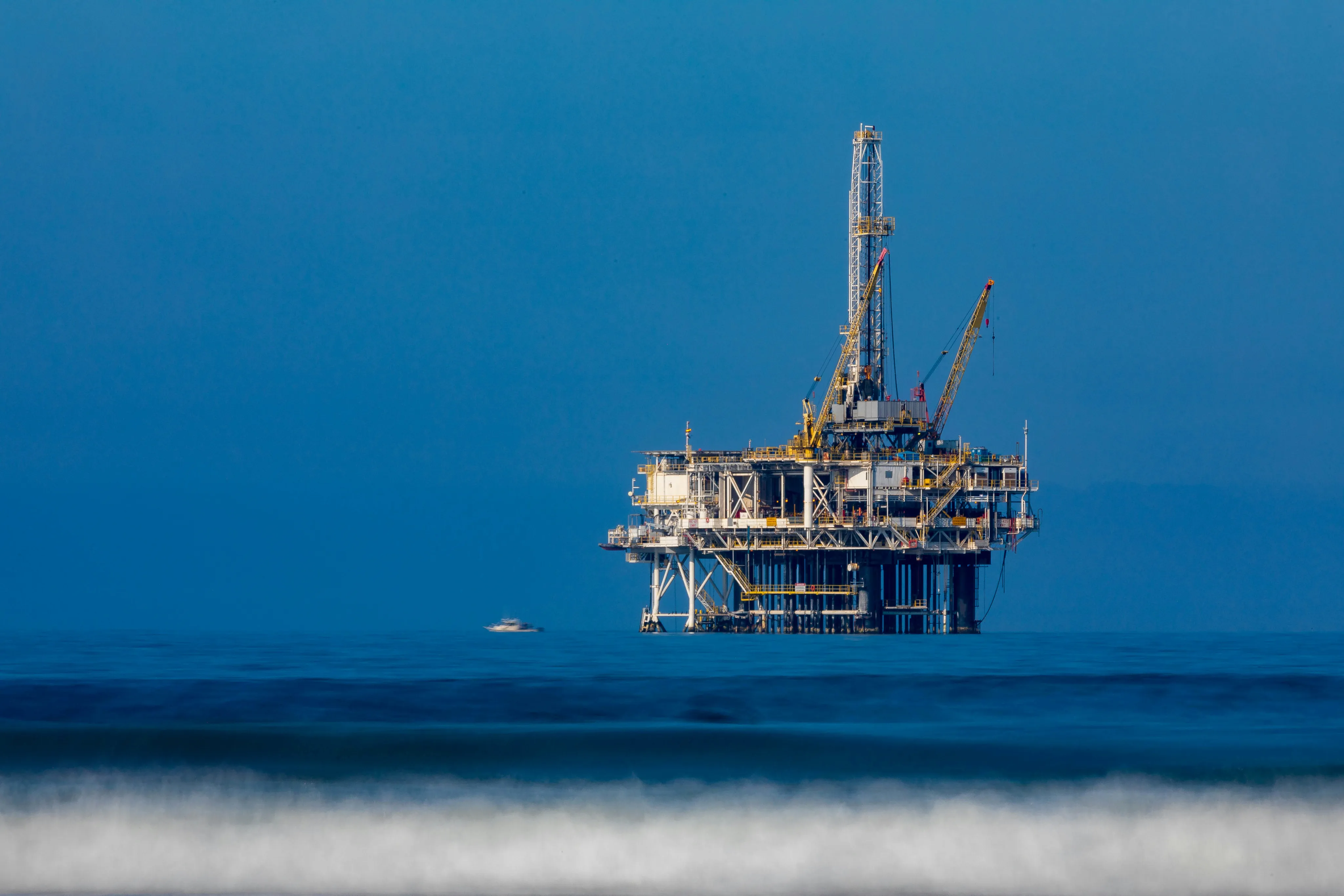 Offshore oil rig at sea